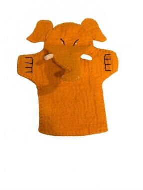 House With a Heart Nepal Handmade Felt Elephant Hand Puppet Kathmandu
